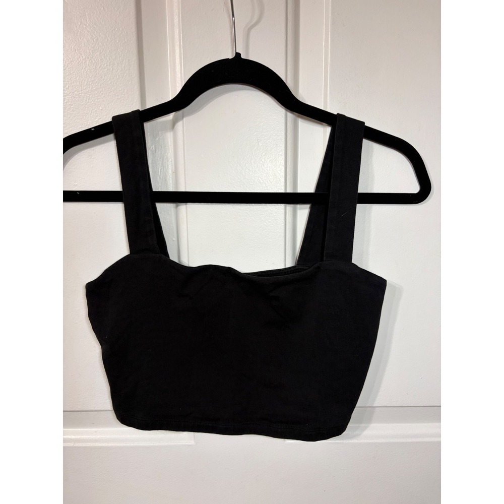 Forever 21 | Square Neck Cropped Tank Top | L || Black|
